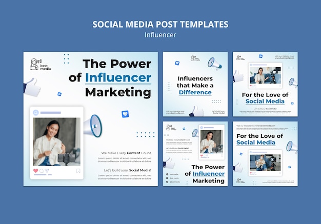 PSD postagens do instagram de trabalho de influenciador
