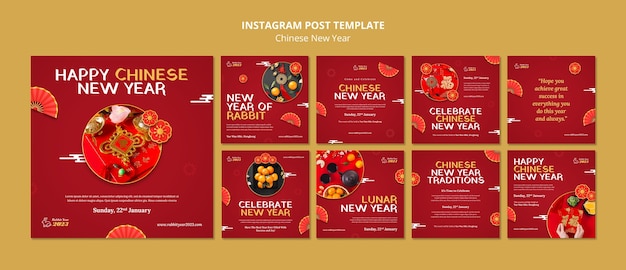 Postagens do instagram do ano novo chinês