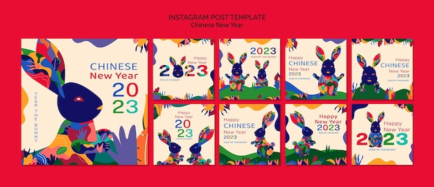 PSD postagens do instagram do ano novo chinês