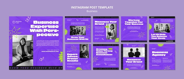 PSD postagens do instagram do conceito de negócios