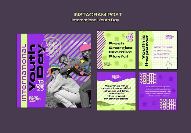 PSD postagens do instagram do dia internacional da juventude