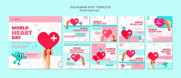 Postagens do instagram do dia mundial do coração