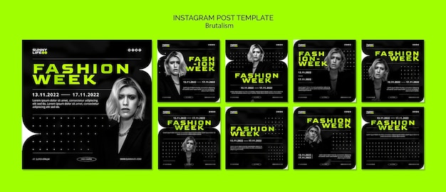 PSD postagens do instagram estilo brutalismo