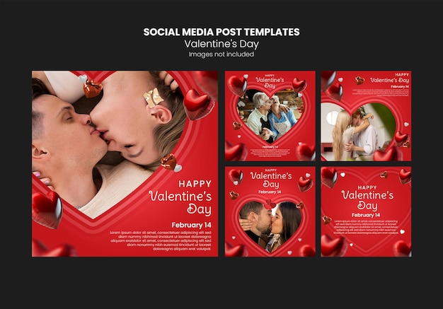Postagens em redes sociais Descuento por San Valentine Día del amor y la amistar