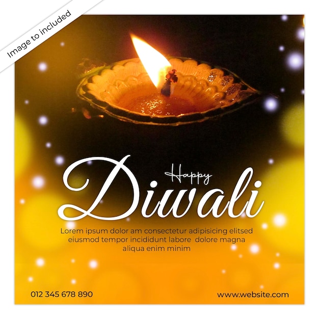 PSD postagens gratuitas do instagram da celebração do diwali em psd