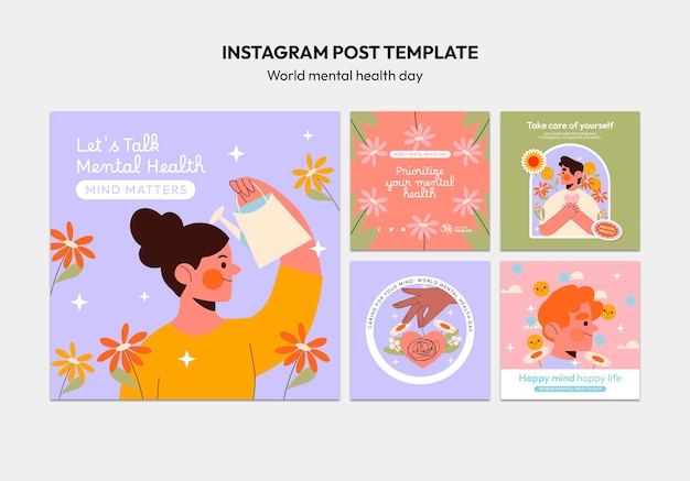 Postagens no Instagram do Dia Mundial da Saúde Mental