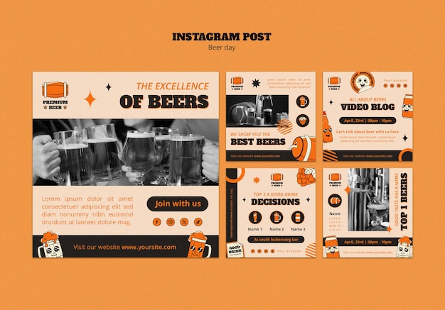 Postagens no Instagram para comemorar o Dia da Cerveja