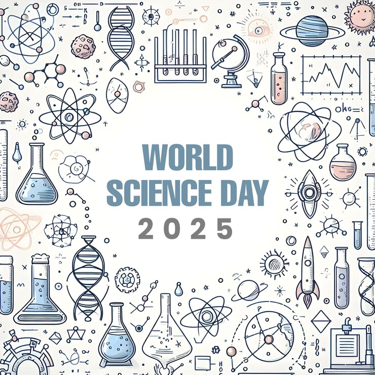 PSD poste ou bannière de la journée mondiale de la science