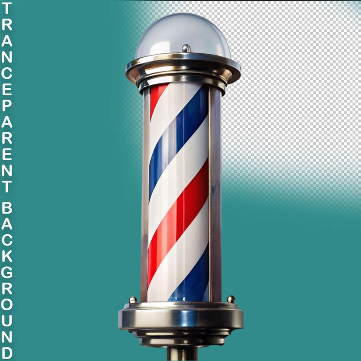 PSD poste de barbearia em fundo transparente