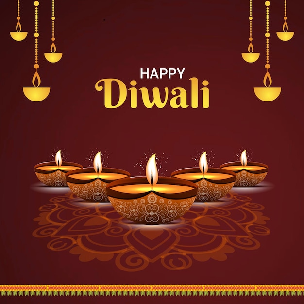 Poste de mídia social criativo de feliz Diwali