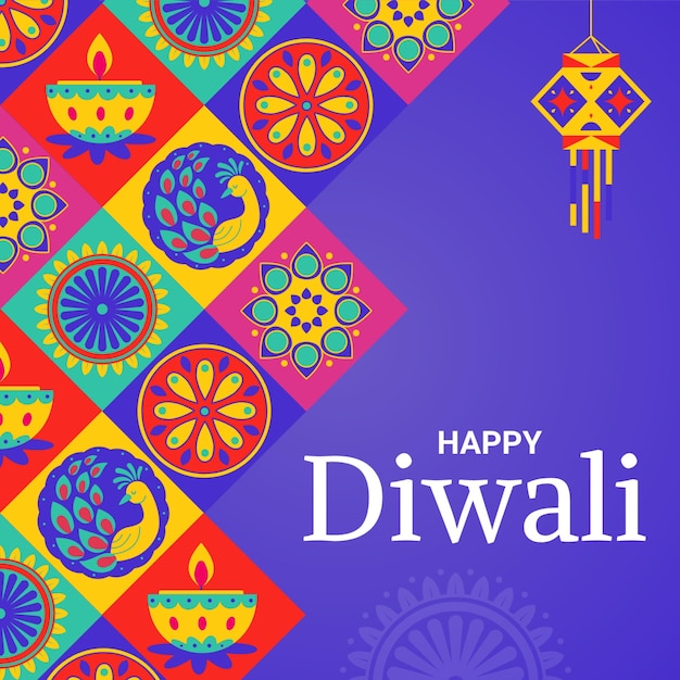Un poste Instagram coloré pour Diwali