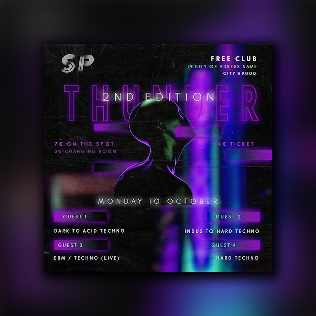 Poste techno Instagram 1080 x 1080