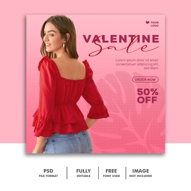 Poste De Vente De La Saint-valentin Pour Les Médias Sociaux