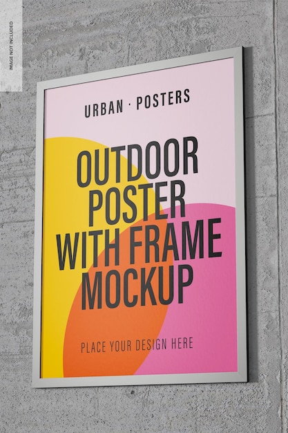 Póster al aire libre con maqueta de marco, primer plano