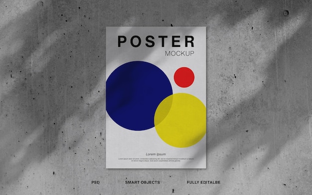 Poster an der Wand Mockup mit Schatten