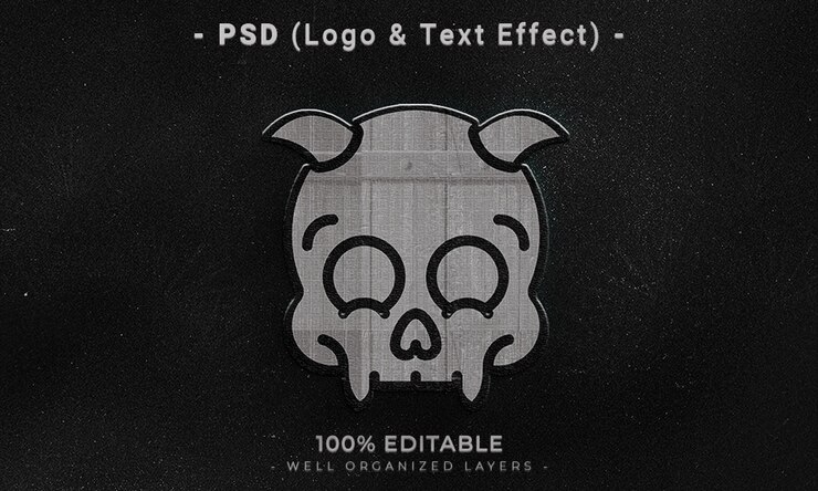 PSD un póster en blanco y negro con una calavera y una calavera.