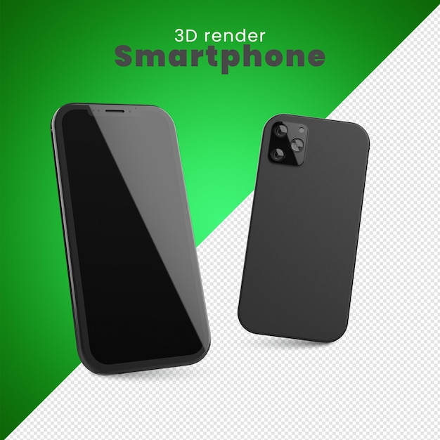 PSD un póster en blanco y negro para un teléfono inteligente de renderizado 3d.