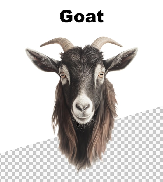 PSD un póster de una cabra con la palabra cabra en la parte superior.
