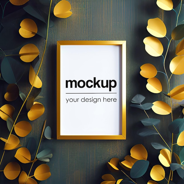 PSD poster en cadre psd mockup artwork showcase natural interior render