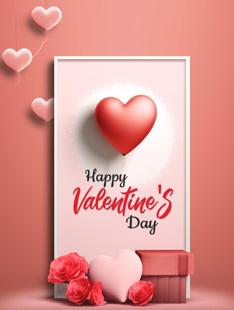 Poster de celebración del feliz día de san valentín