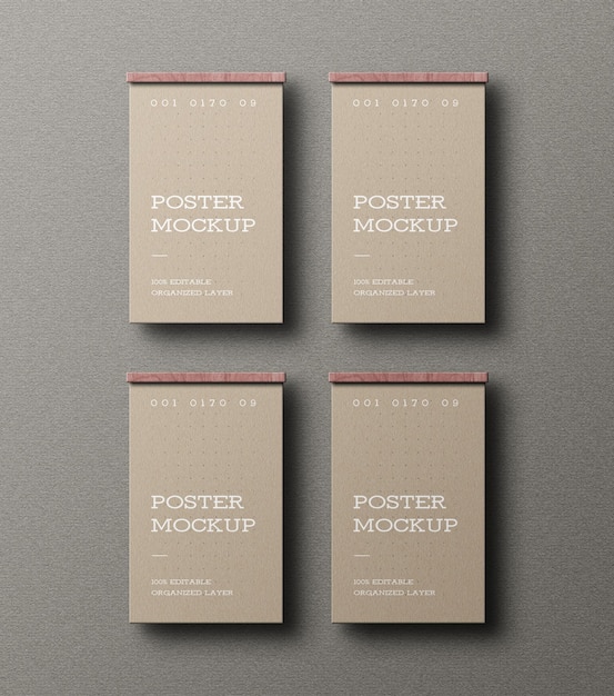 Poster con mockup di supporto in legno