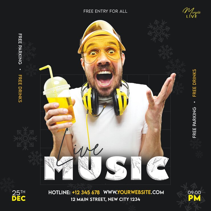 Poster de concierto de música en formato PSD