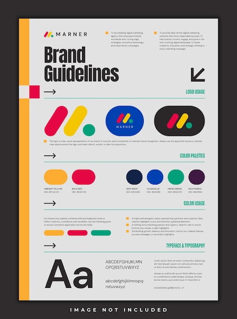 Poster creativo per le linee guida del marchio aziendale