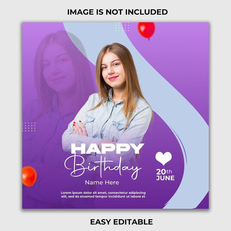 PSD un póster de cumpleaños feliz