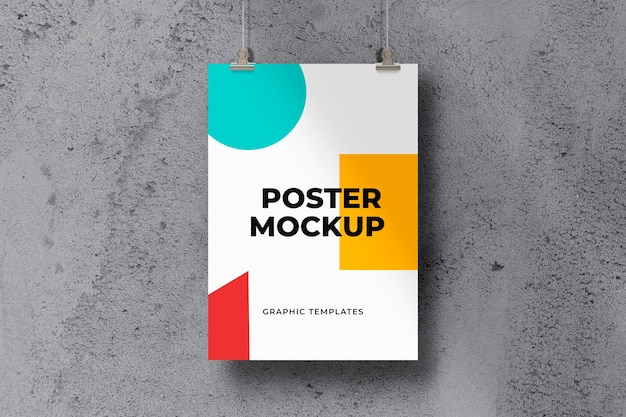 Poster da appendere Mockup sul muro di cemento Texture di sfondo