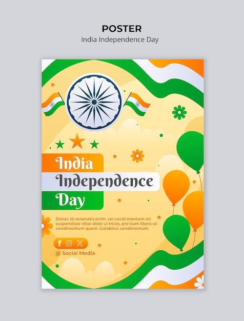 Poster da celebração do Dia da Independência da Índia