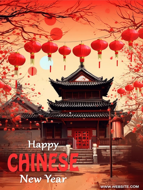 PSD poster de celebração do ano novo chinês