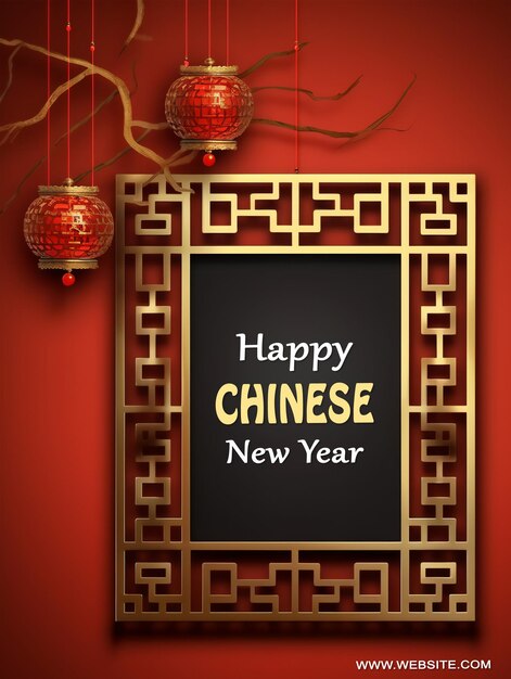 Poster de celebração do ano novo chinês