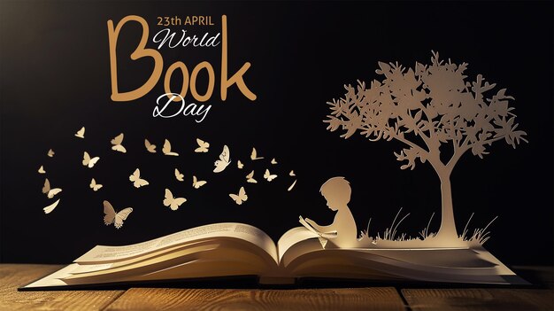 Poster de celebração do dia mundial do livro