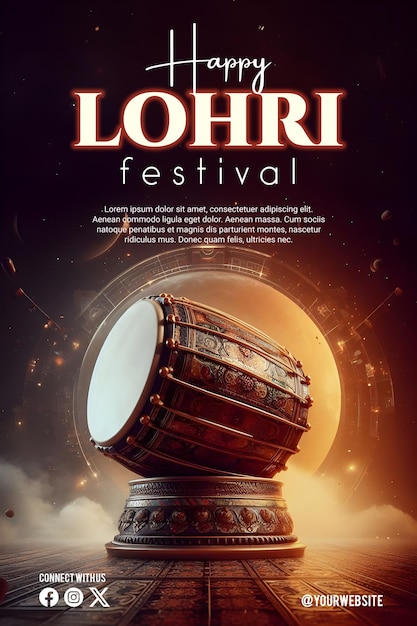 Poster de lohri feliz com um belo fundo