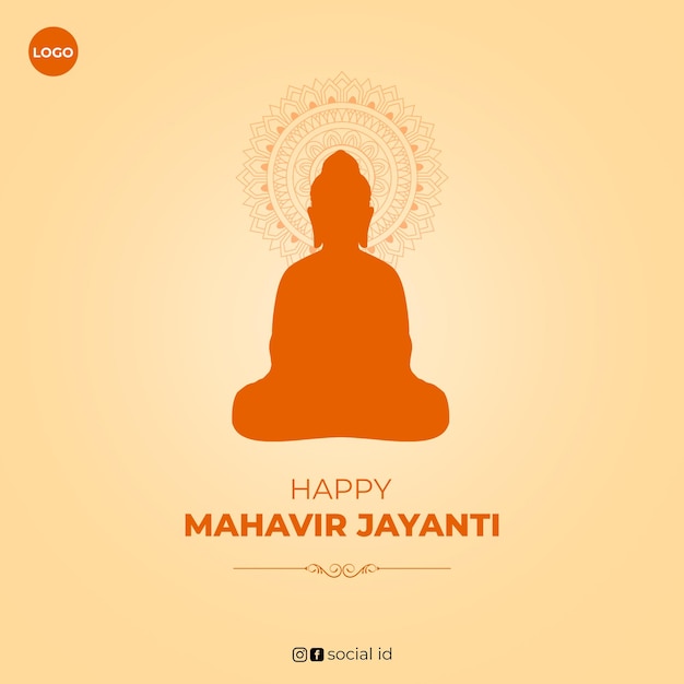 Poster de mídia social de Happy Mahavir Jayant