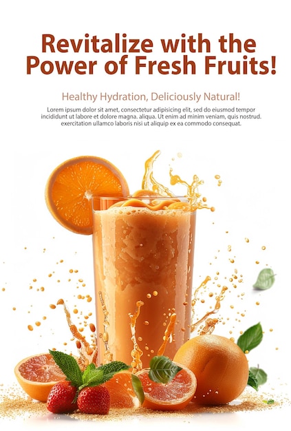Poster de suco saudável do PSD