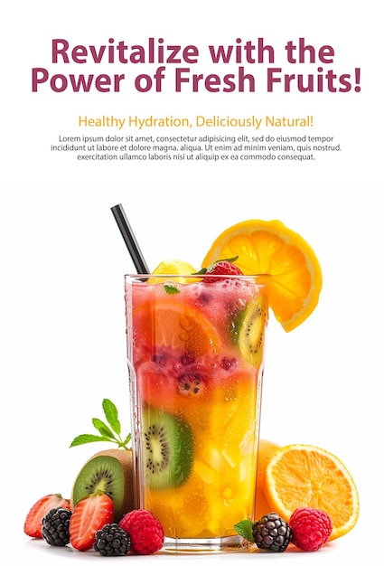 Poster de suco saudável do PSD