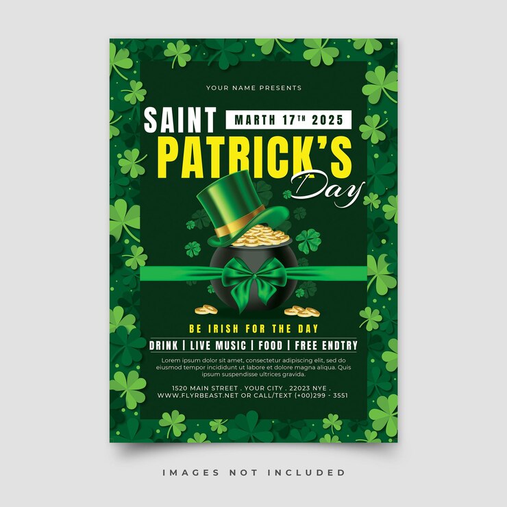 PSD poster del giorno di san patrizio