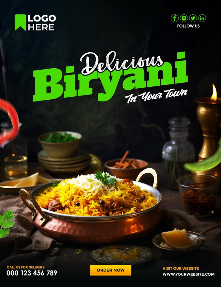 Poster del modello di social media Biryani