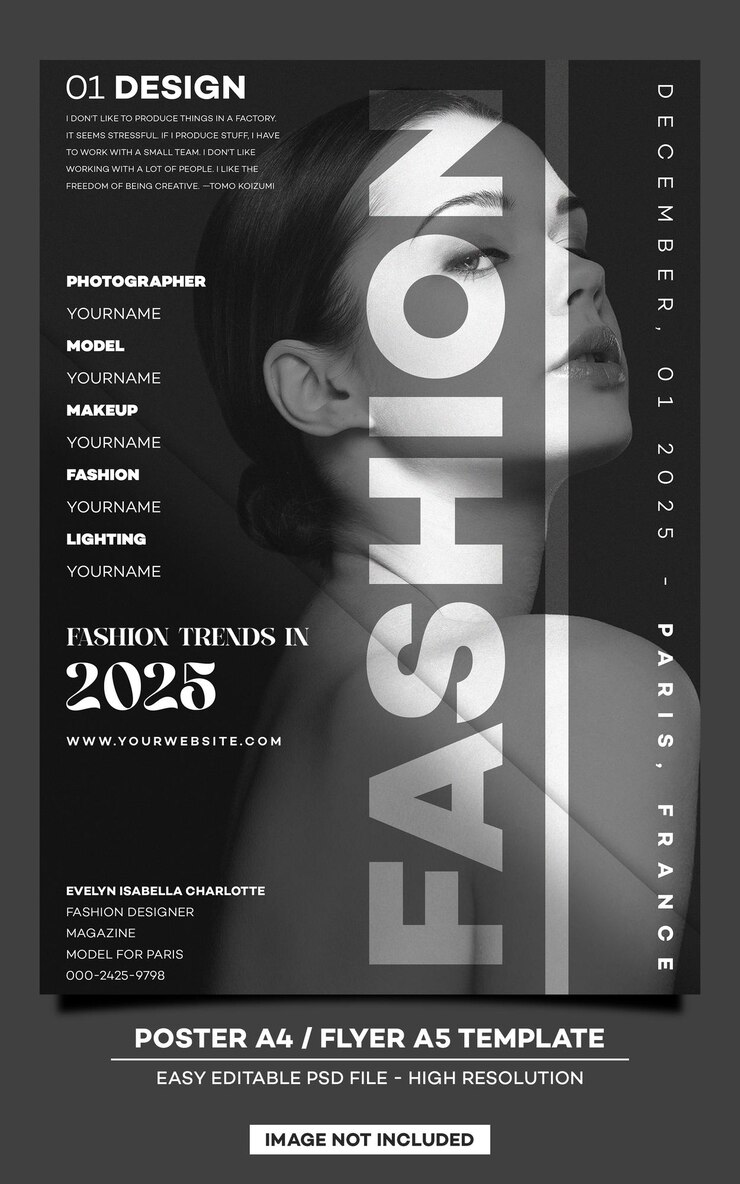 PSD poster delle tendenze della moda 2025