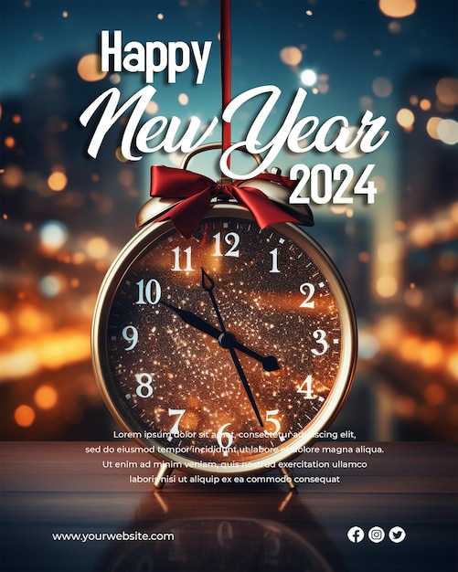 Poster di buon anno sui social media