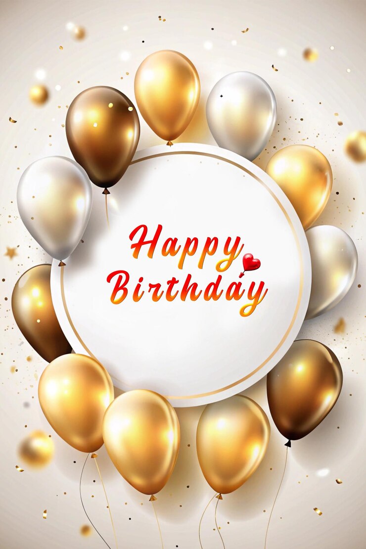 Poster di compleanno creativo con modelli di palloncini con elementi divertenti