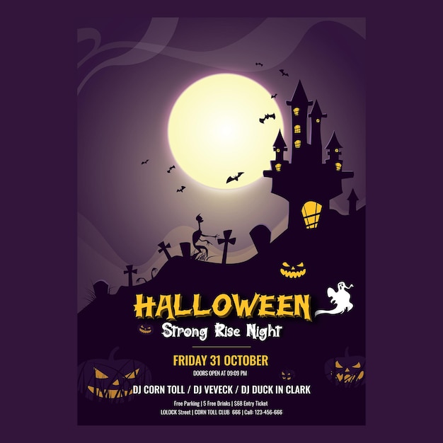 Poster di Halloween con tema notte oscura