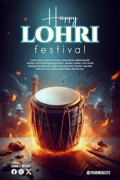 Poster di Happy Lohri con un bellissimo sfondo