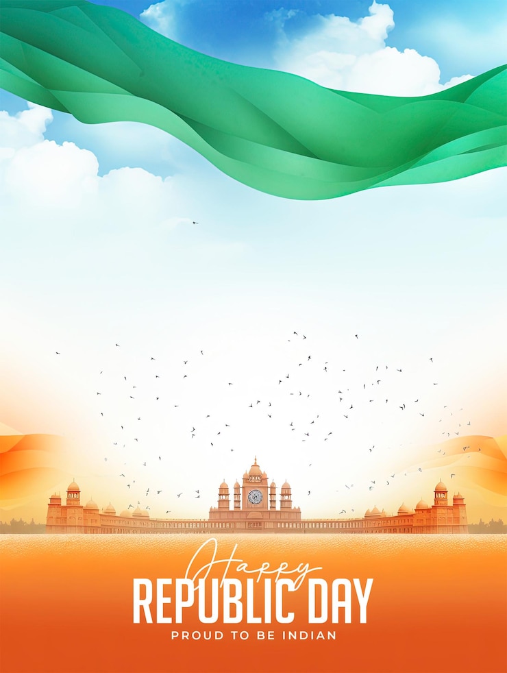 PSD poster di happy republic day orgoglioso di essere indiano