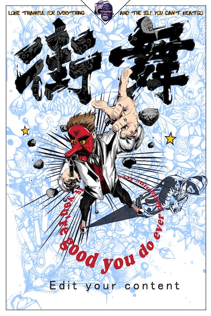 Poster di reclutamento per il club di danza hiphop in stile fumetto hiphop