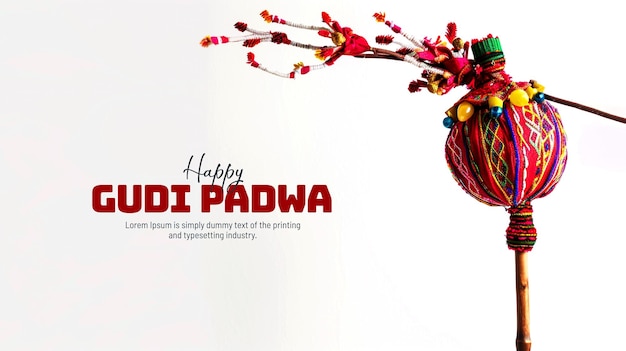Poster di vendita creativo per l'occasione della felice celebrazione di Gudi Padwa in India
