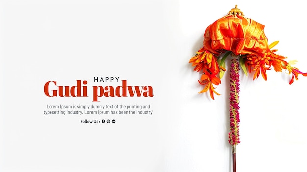 Poster di vendita creativo per l'occasione della felice celebrazione di Gudi Padwa in India