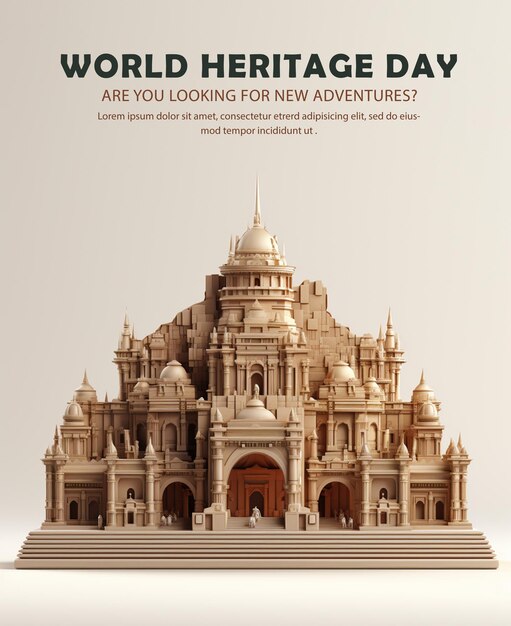 PSD poster del día del patrimonio mundial del psd banner fyler