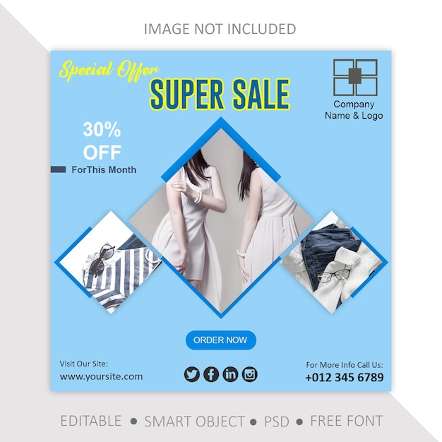 PSD poster de diseño de moda o venta de invierno psd gratuito